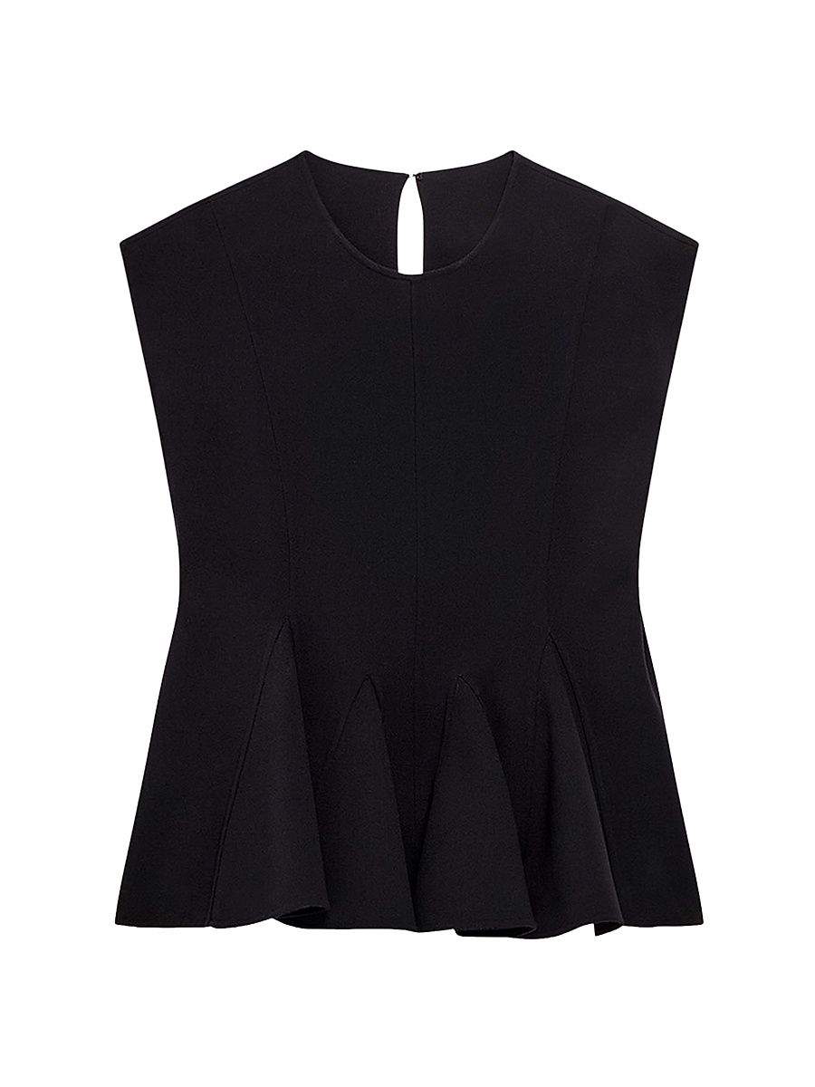 Women's Double Face Godet Top - Black - Size 16