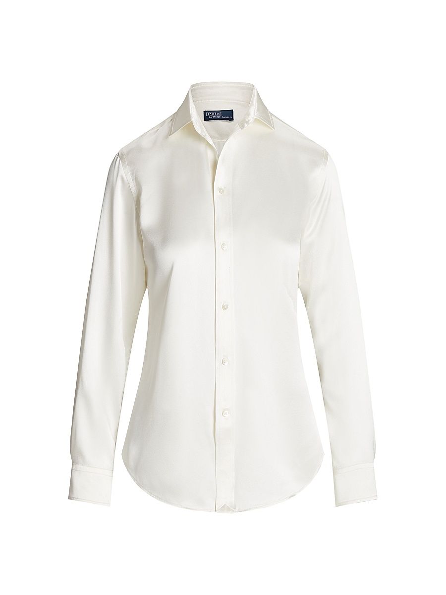 Women's Silk Classic-Fit Shirt - Trophy Cream - Size 8