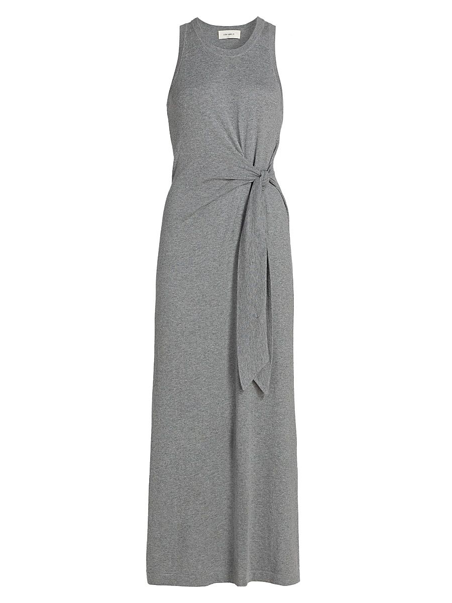 Women's Deep Cloud Cotton-Cashmere Tie-Waist Maxi-Dress - Deep Cloud - Size Medium