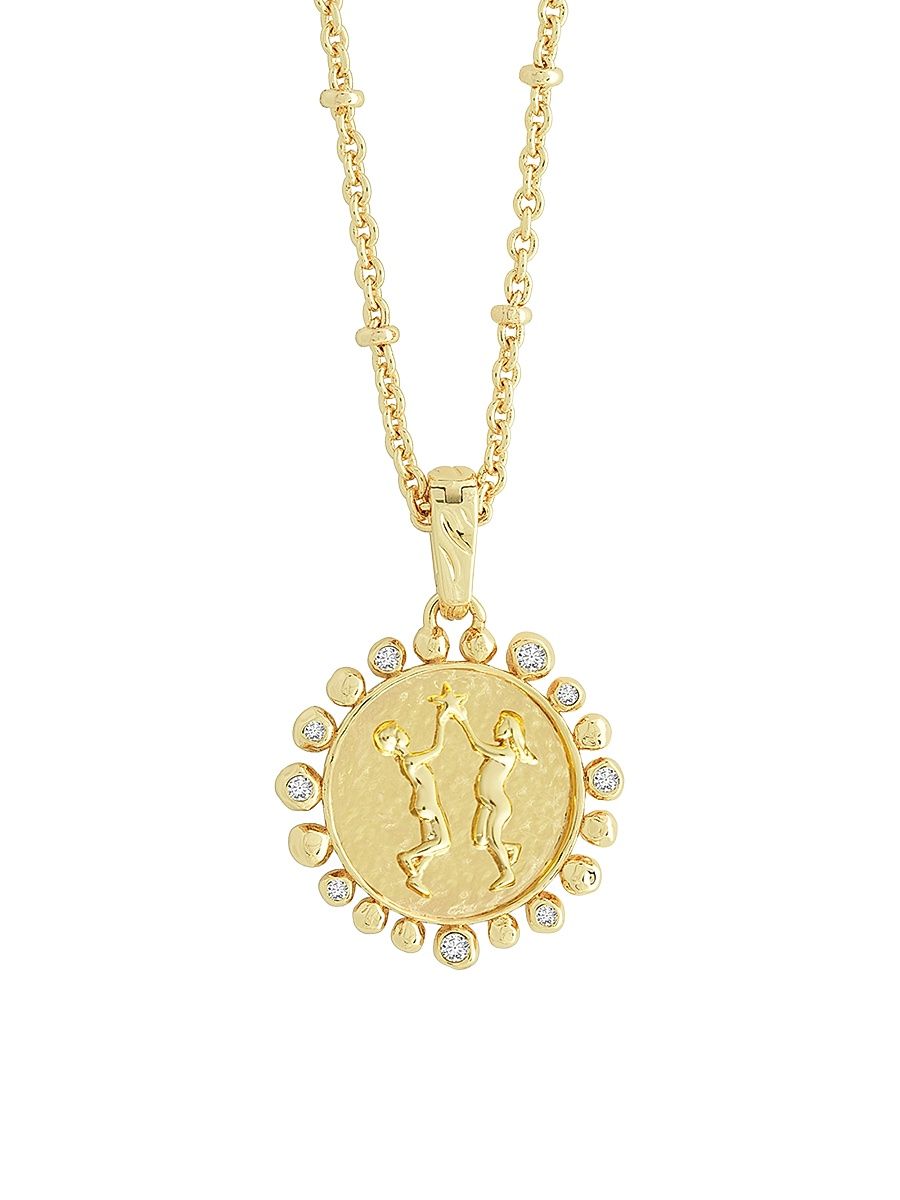 Women's Zodiac 18K-Gold-Plated & Cubic Zirconia Pendant Necklace - Leo