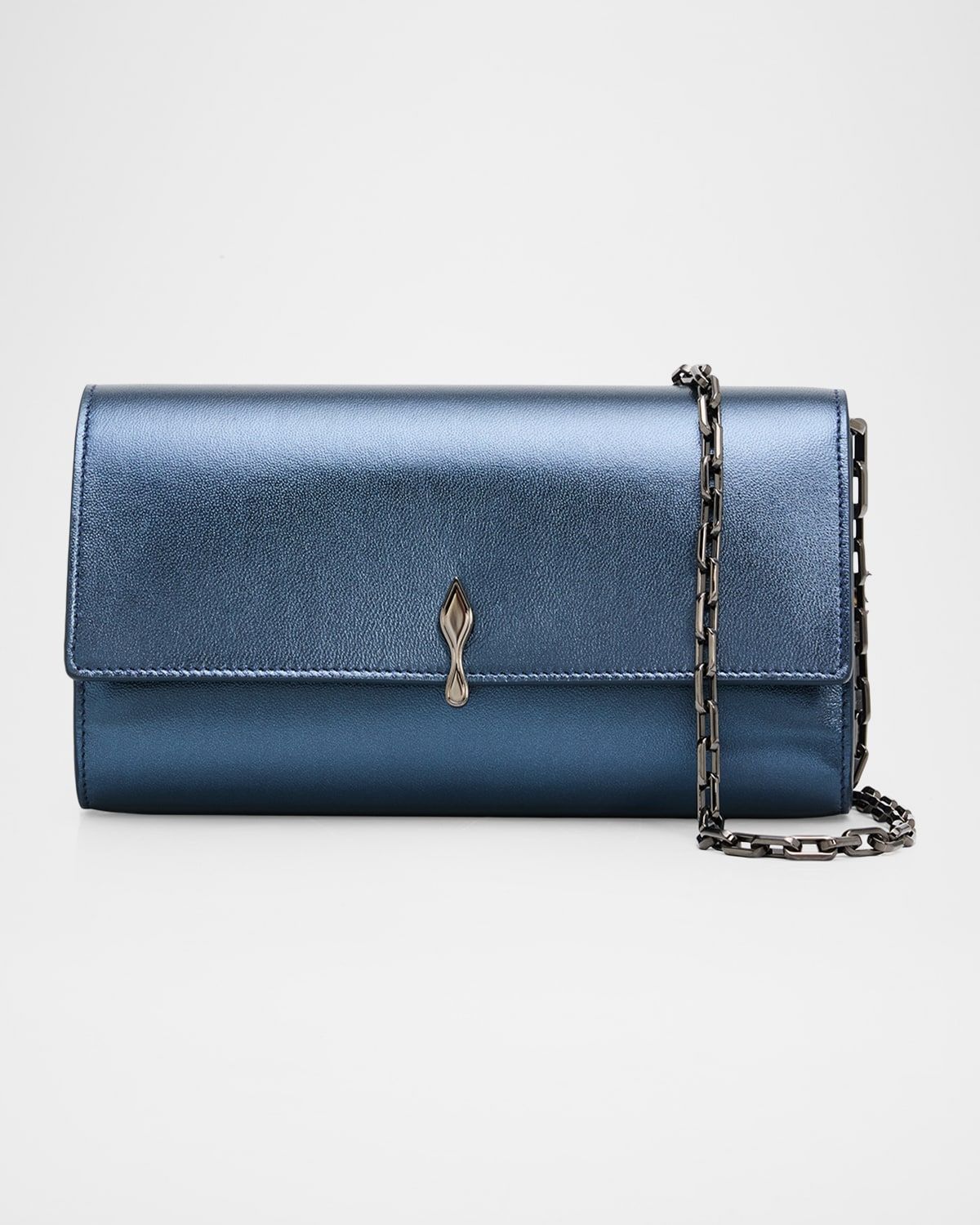 Bettina Wallet on Chain in Laminated Nappa Leather