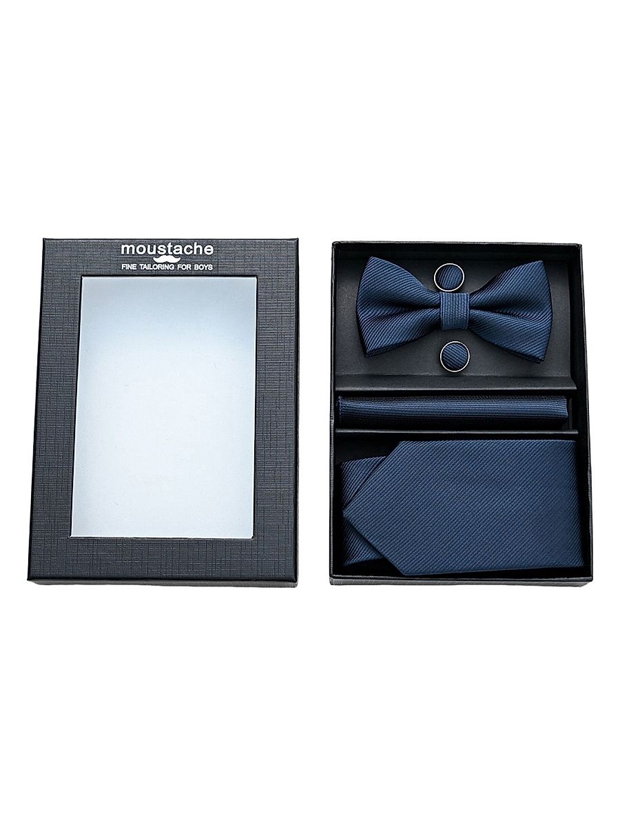 Lined Tie Set - Navy Blue