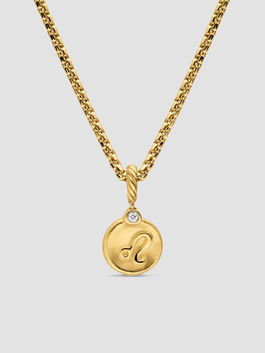 David Yurman Women's Petite Leo Amulet in 18K Yellow Gold with Diamond, 10.4MM - Gold