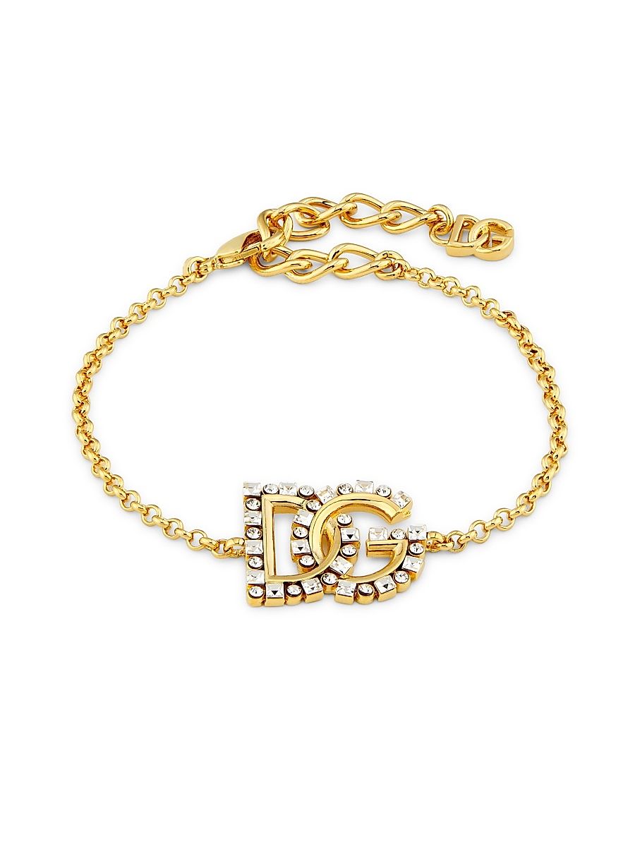 Women's Goldtone & Glass Crystal Monogram Bracelet - Gold