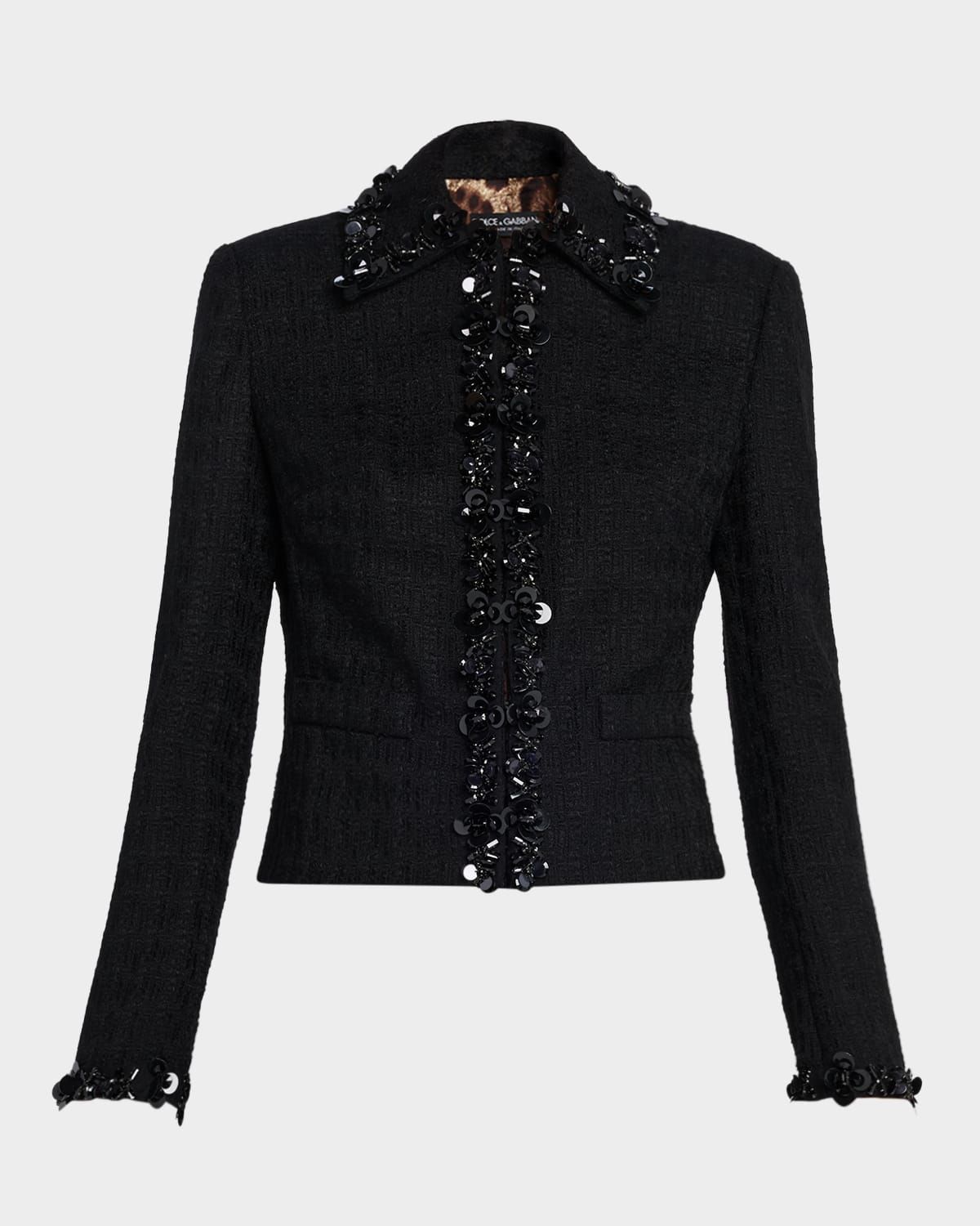 Short Sequined Stretch Mat Jacket