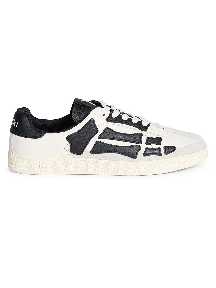 Men's Pacific Bones Leather Sneakers - Black - Size 7