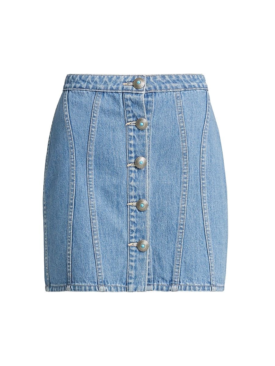 Women's Phia Button-Front Denim Miniskirt - Hartland - Size 24