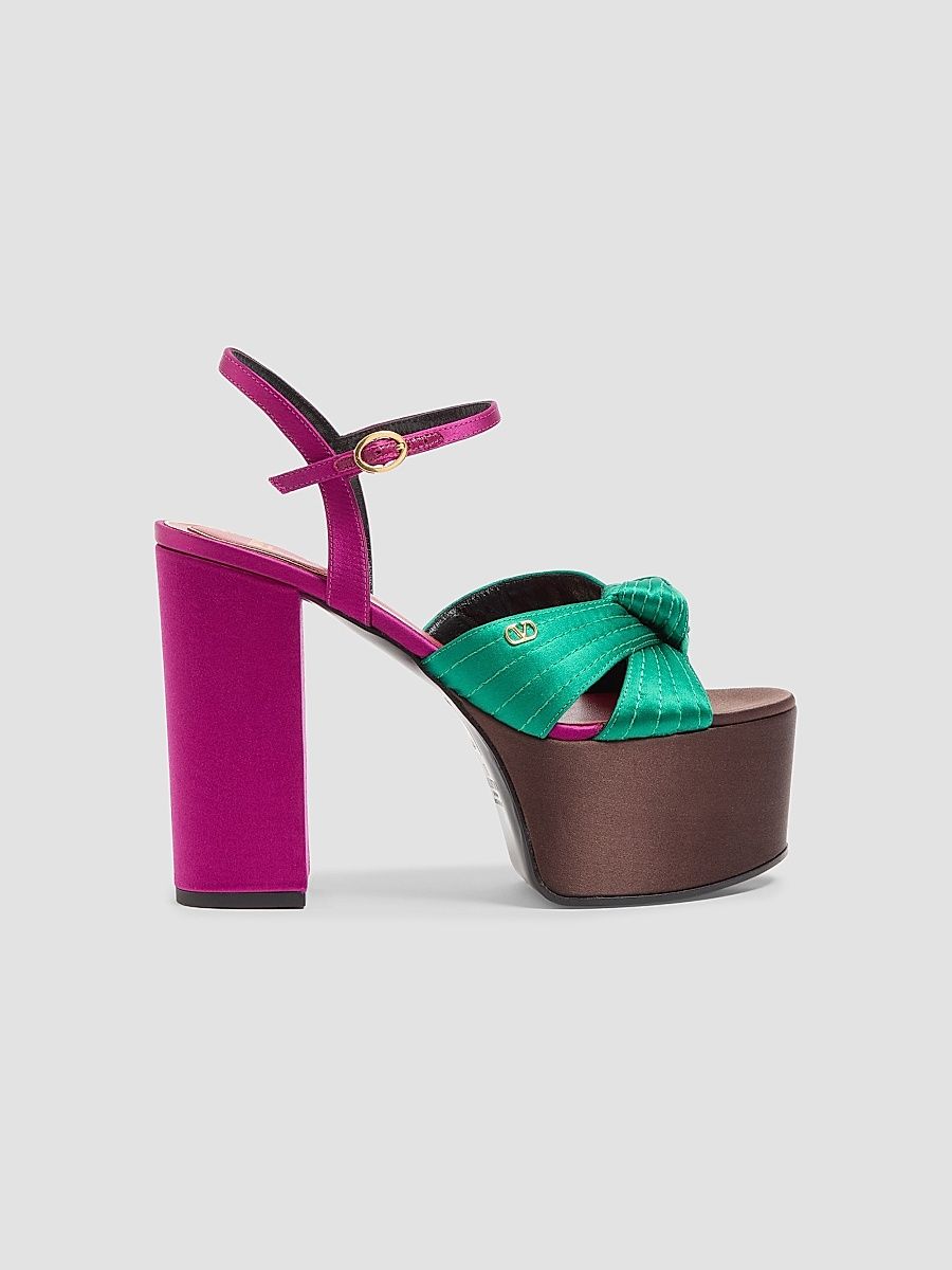 Women's 125MM Sandals with Crasher Platform in Satin - Multicolored - Size 11