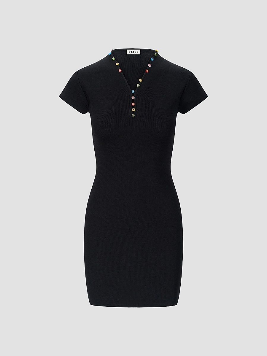 Women's Tavi Beaded Mini Dress - Black - Size XS