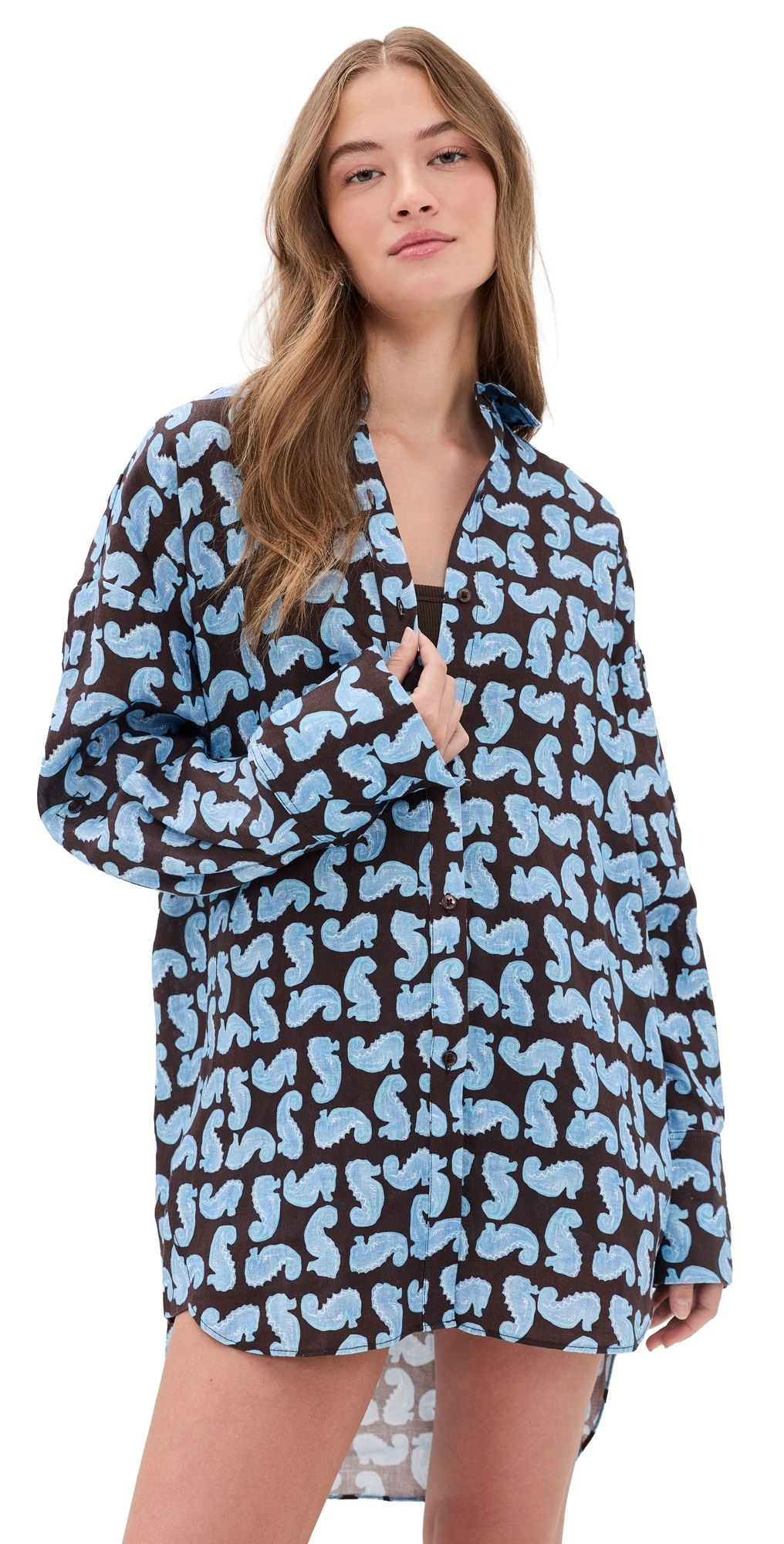 STAUD Sandbar Linen Top Seahorse XL