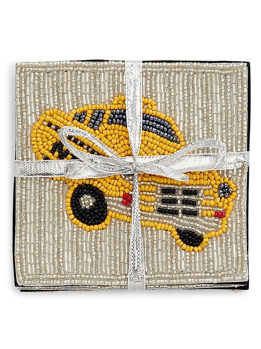 Taxi Beaded 4-Piece Coasters Set