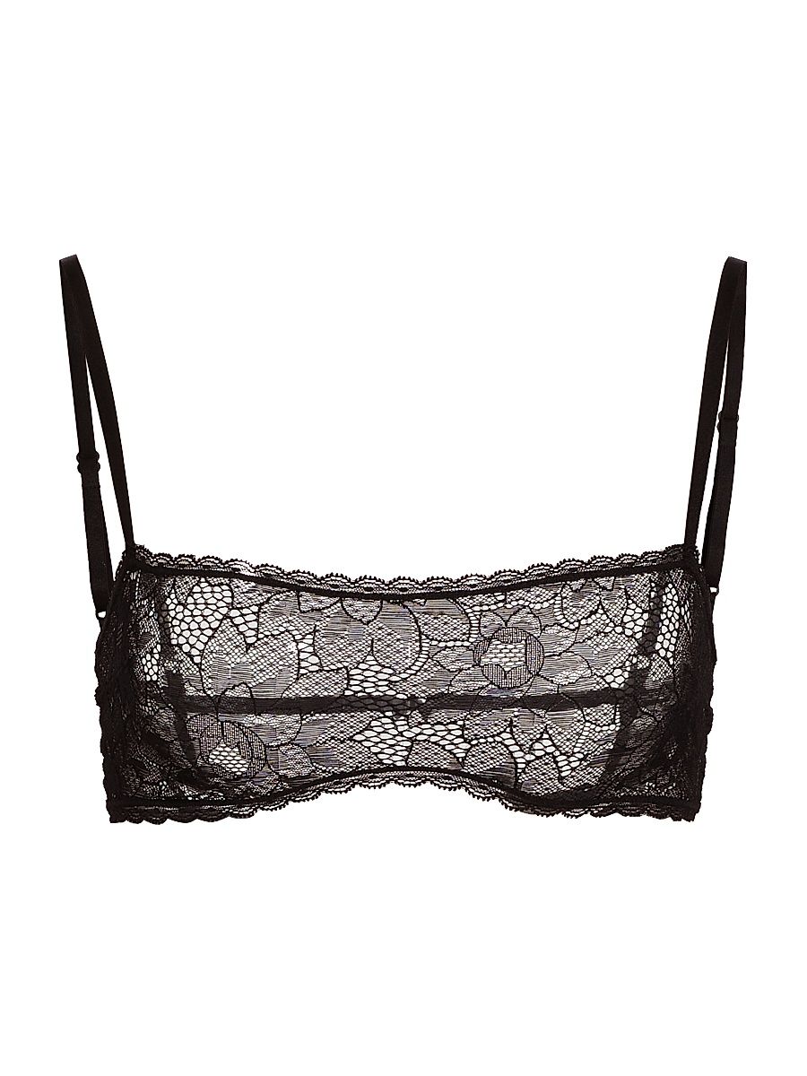 Women's Dahlia Lace Bandeau Bra - Black - Size XL