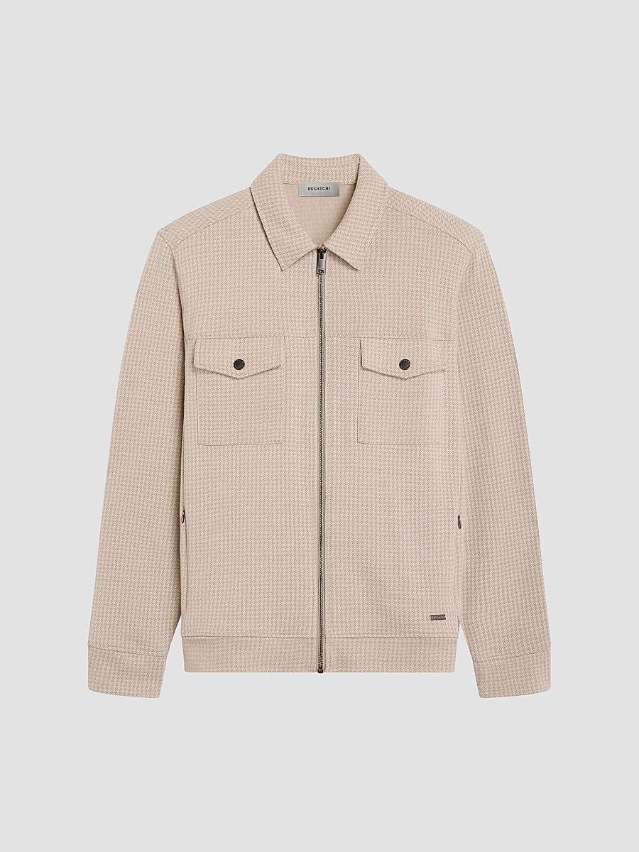 Men's Houndstooth Full-Zip Jacket - Cobblestone - Size Medium
