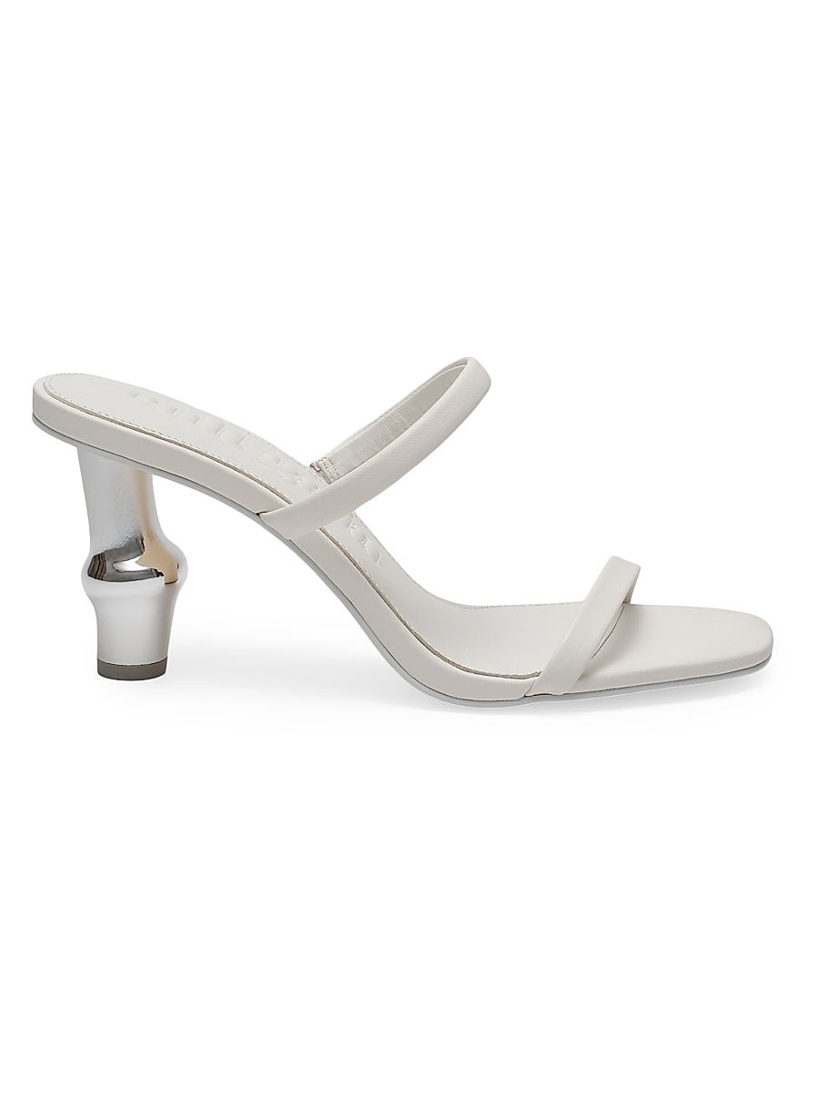 Women's Bambu 80MM Leather Sandals - Antique White - Size 10.5