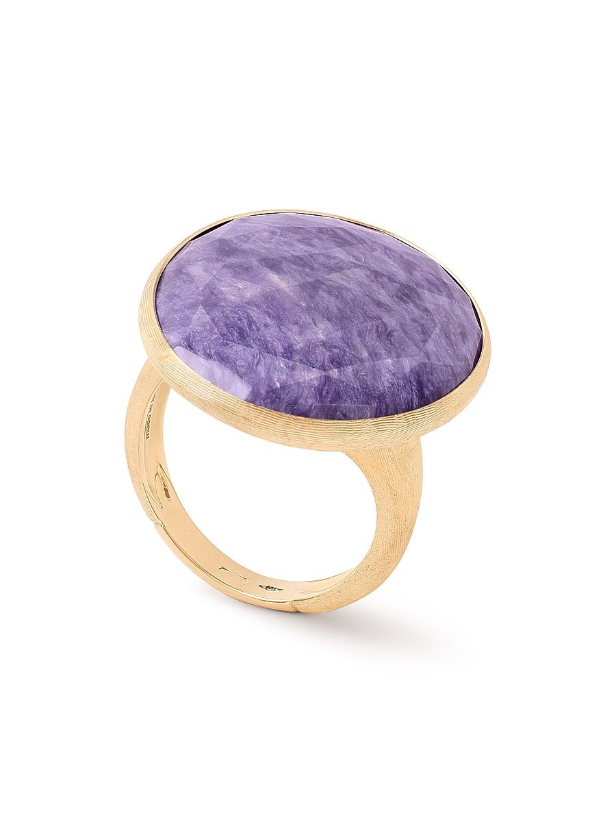 Women's Lunaria Color 18K Yellow Gold & Charoite Cocktail Ring - Charoite - Size 7