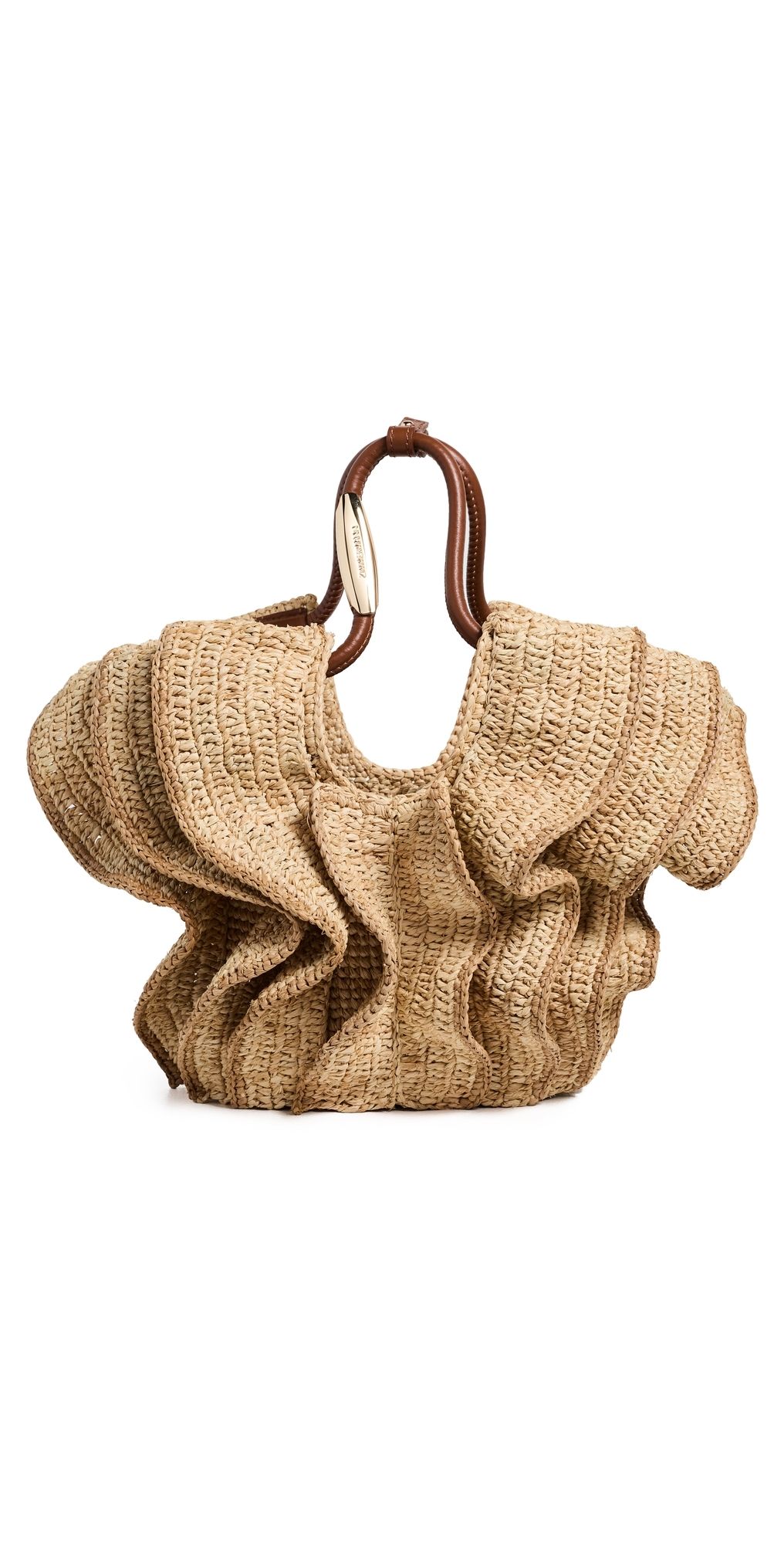 Zimmermann Goldentime Small Ruffle Tote Natural One Size