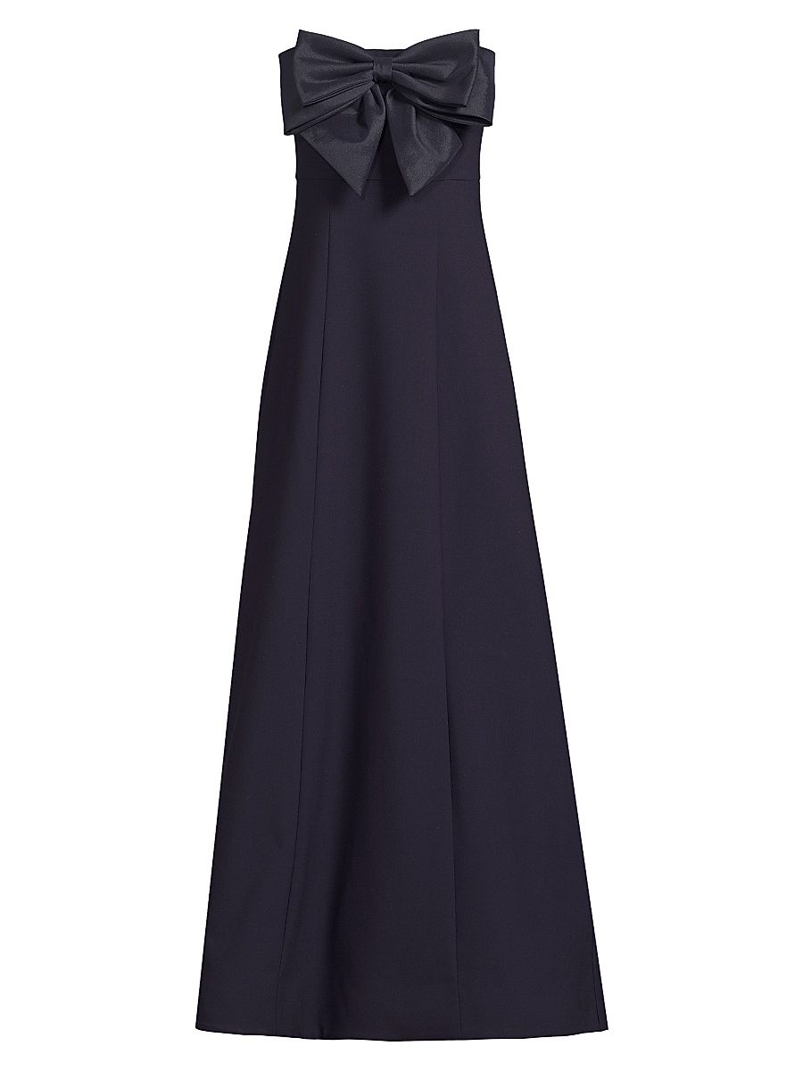 Women's Mayfair Bow-Detail Strapless Gown - Navy - Size 14