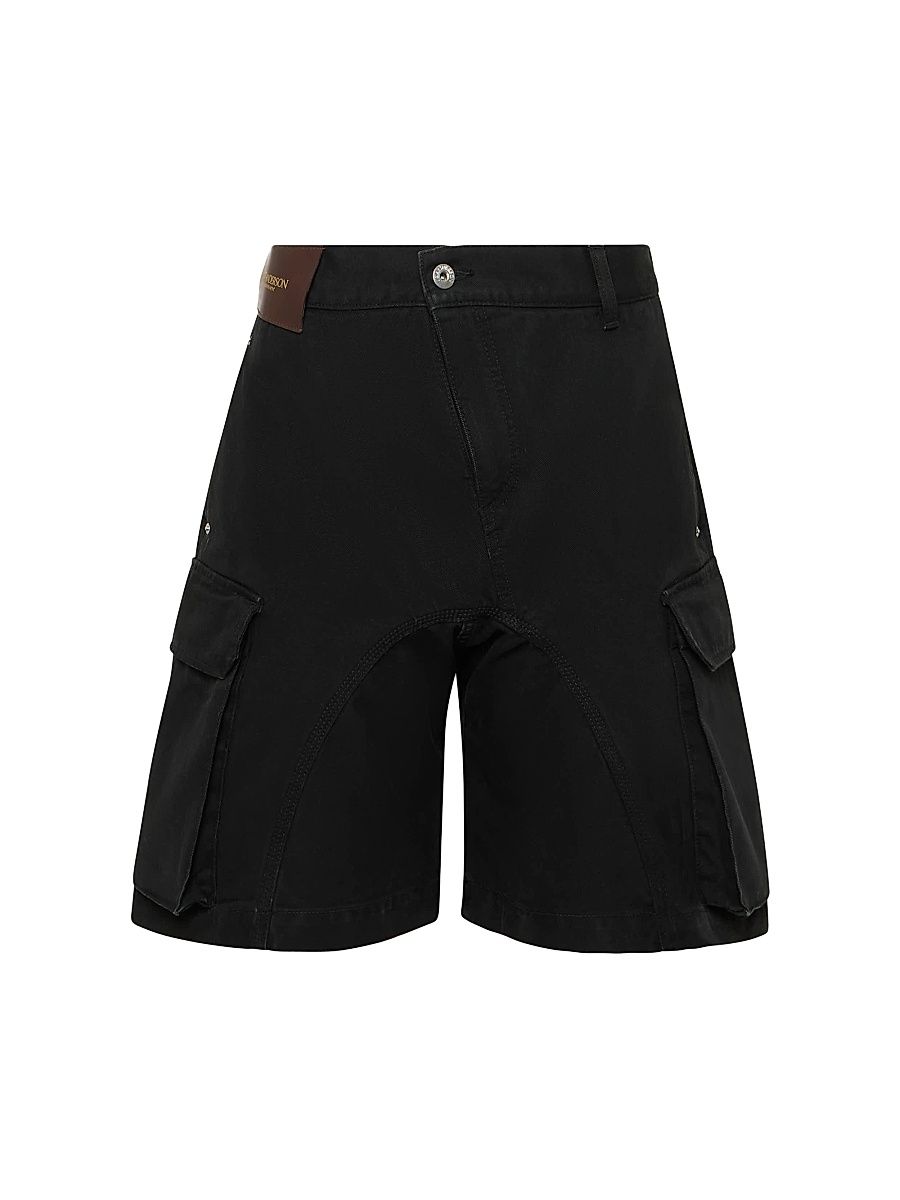 Men's Twisted Denim Cargo Shorts - Black - Size 36