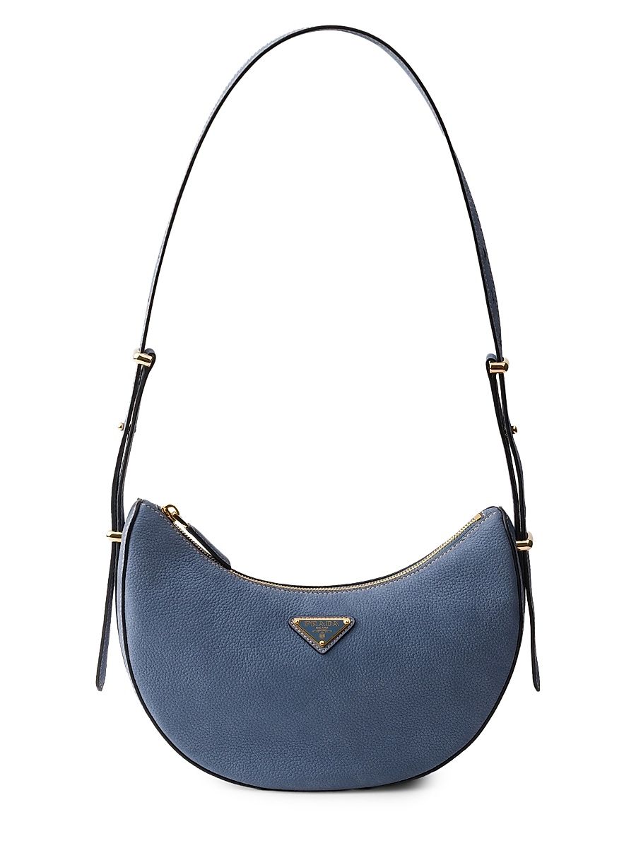 Women's Arqué Small Nubuck Leather Shoulder Bag - Blue