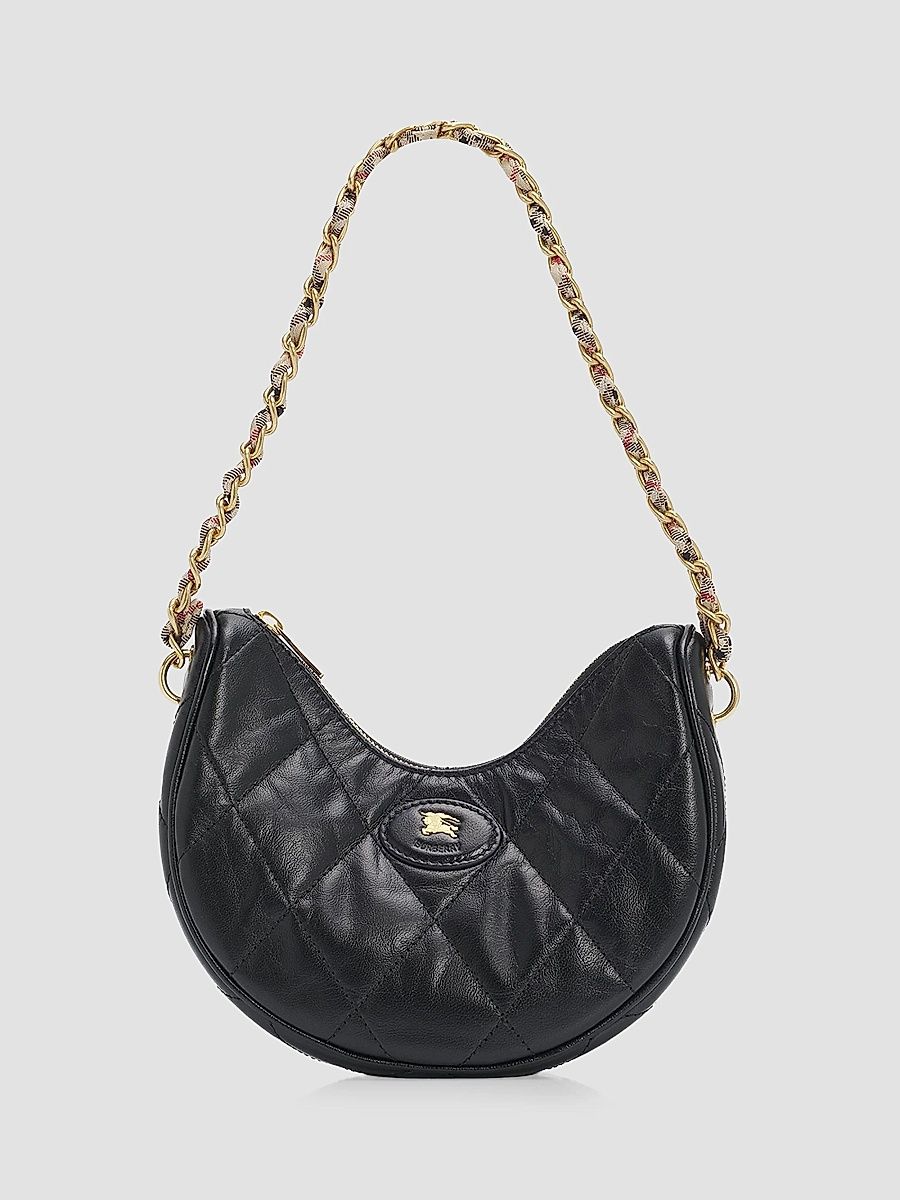Burberry Women's Horseshoe Quilted Chain Bag - Black