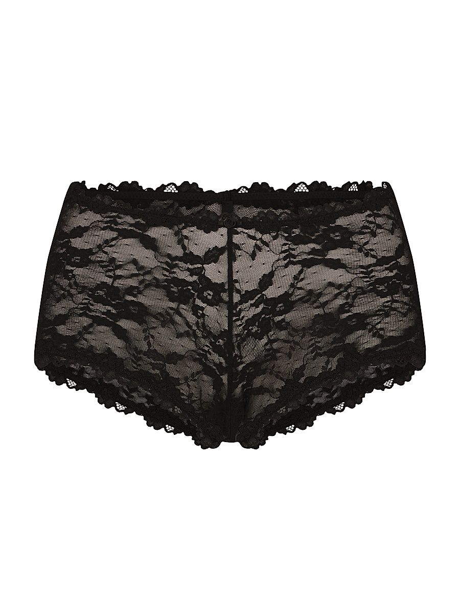 Women's Stretch Lace Boy Short - Soot - Size XXS