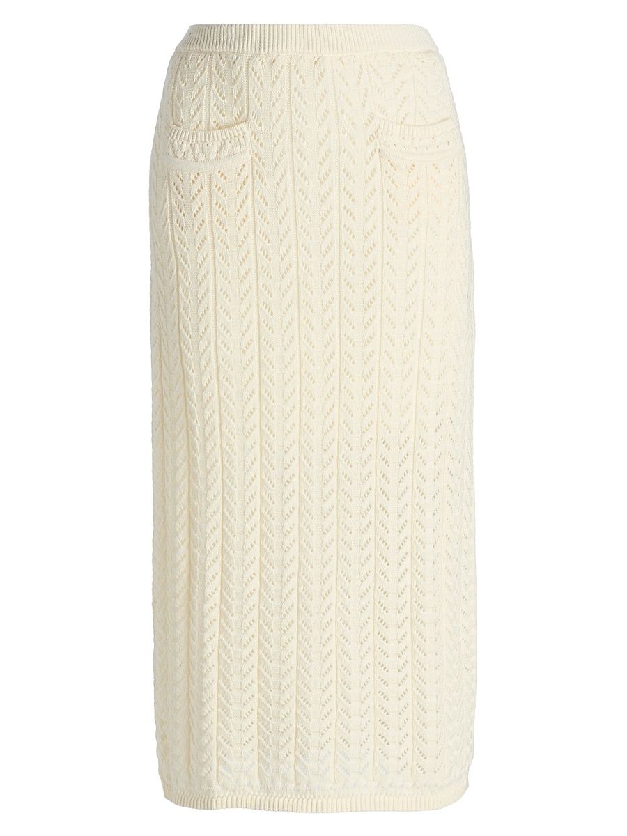 Women's Addy Cotton Midi-Skirt - Vanilla - Size Large