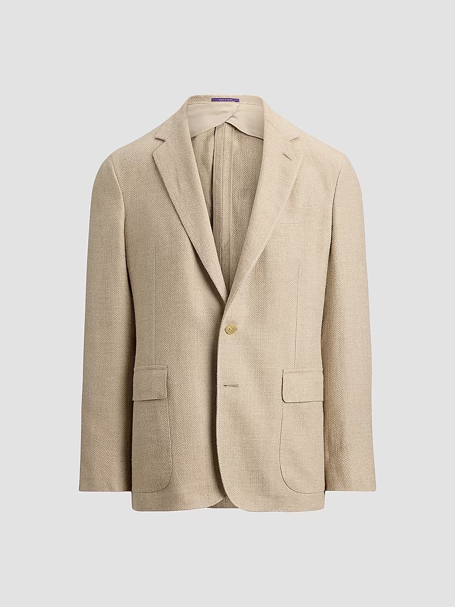 Men's Herringbone Linen-Blend Sport Coat - Champagne Multi - Size 26