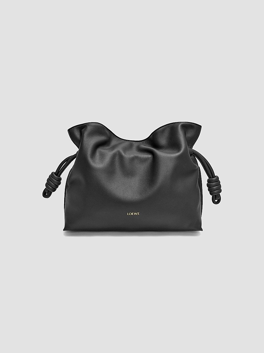LOEWE Women's Flamenco Medium Leather Clutch - Black
