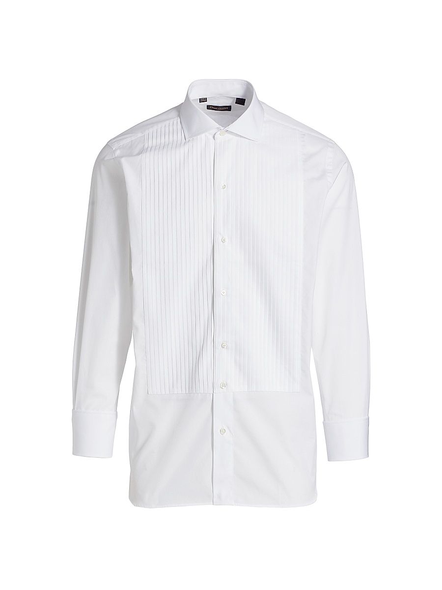 Men's Pleated Formal Tuxedo Shirt - White - Size 15