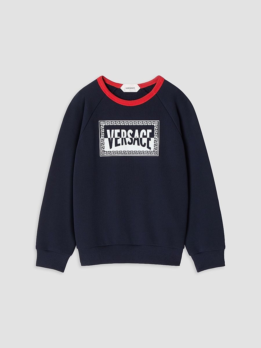 Little Kid's & Kid's Logo Fleece Crewneck Sweatshirt - Dark Navy - Size 8