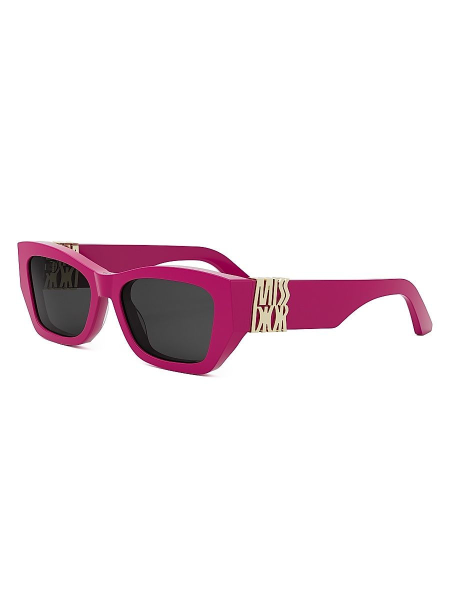 Women's MissDior S1I 55MM Square Sunglasses - Pink Gold Black