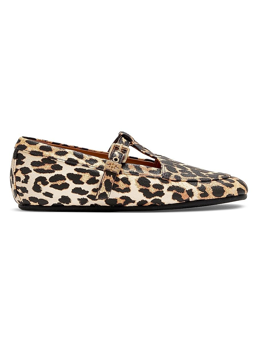Women's Mary Jenny Leopard Print Flats - Almond Milk - Size 6