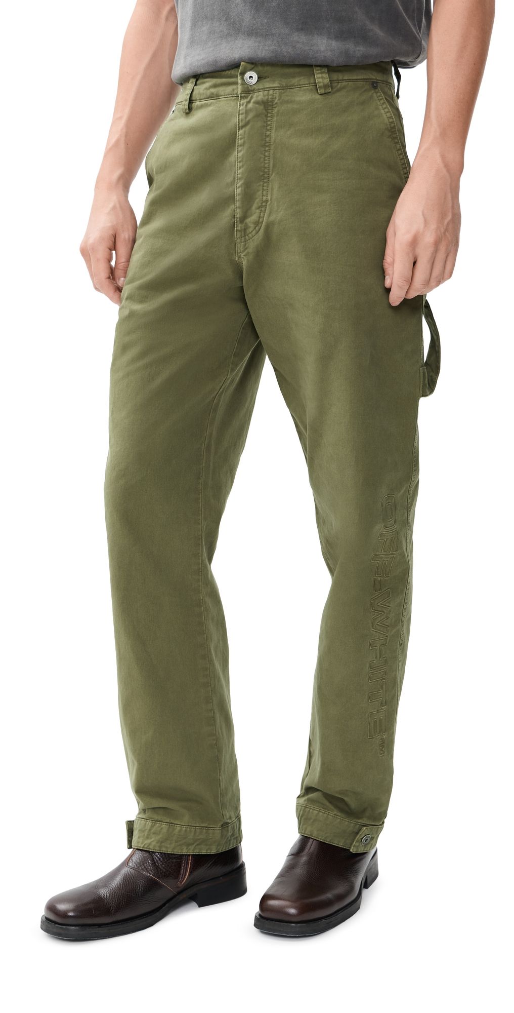 Off-White Racing Staff Straight Pants Dusty Olive 50