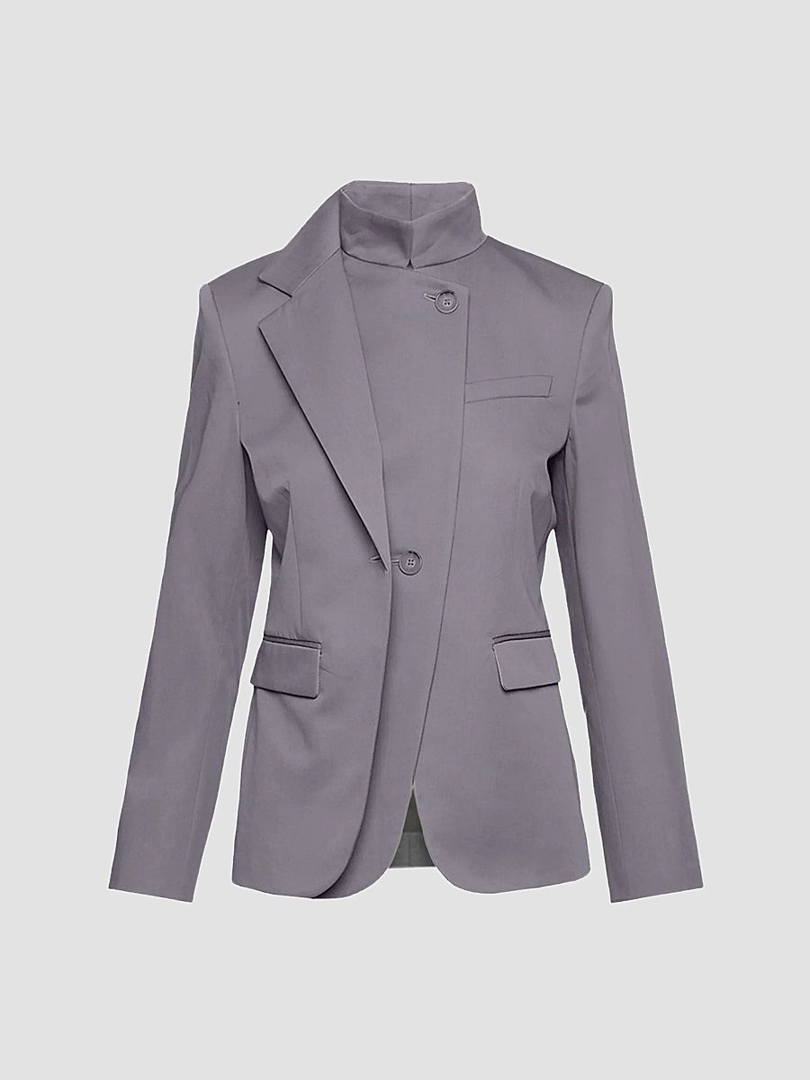 TWP Women's The Double Take Stretch Wool Blazer - Medium Heather Grey - Size Large
