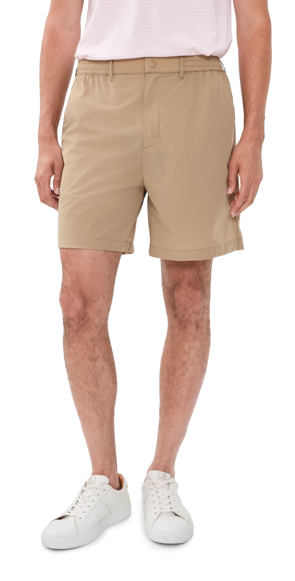 Quiet Golf Tech Nylon Shorts 6.75 Taupe XL