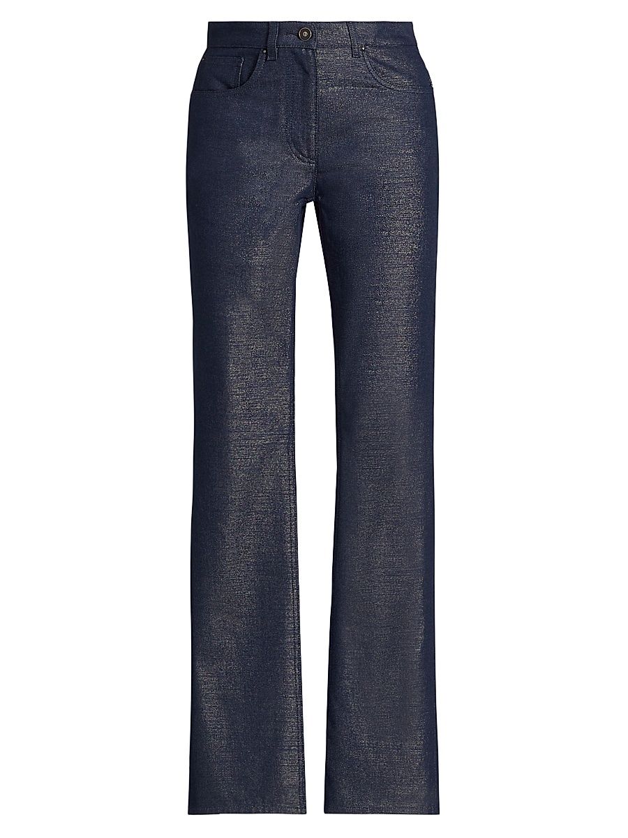 Women's Metallic Denim Pants - Graphite - Size 2