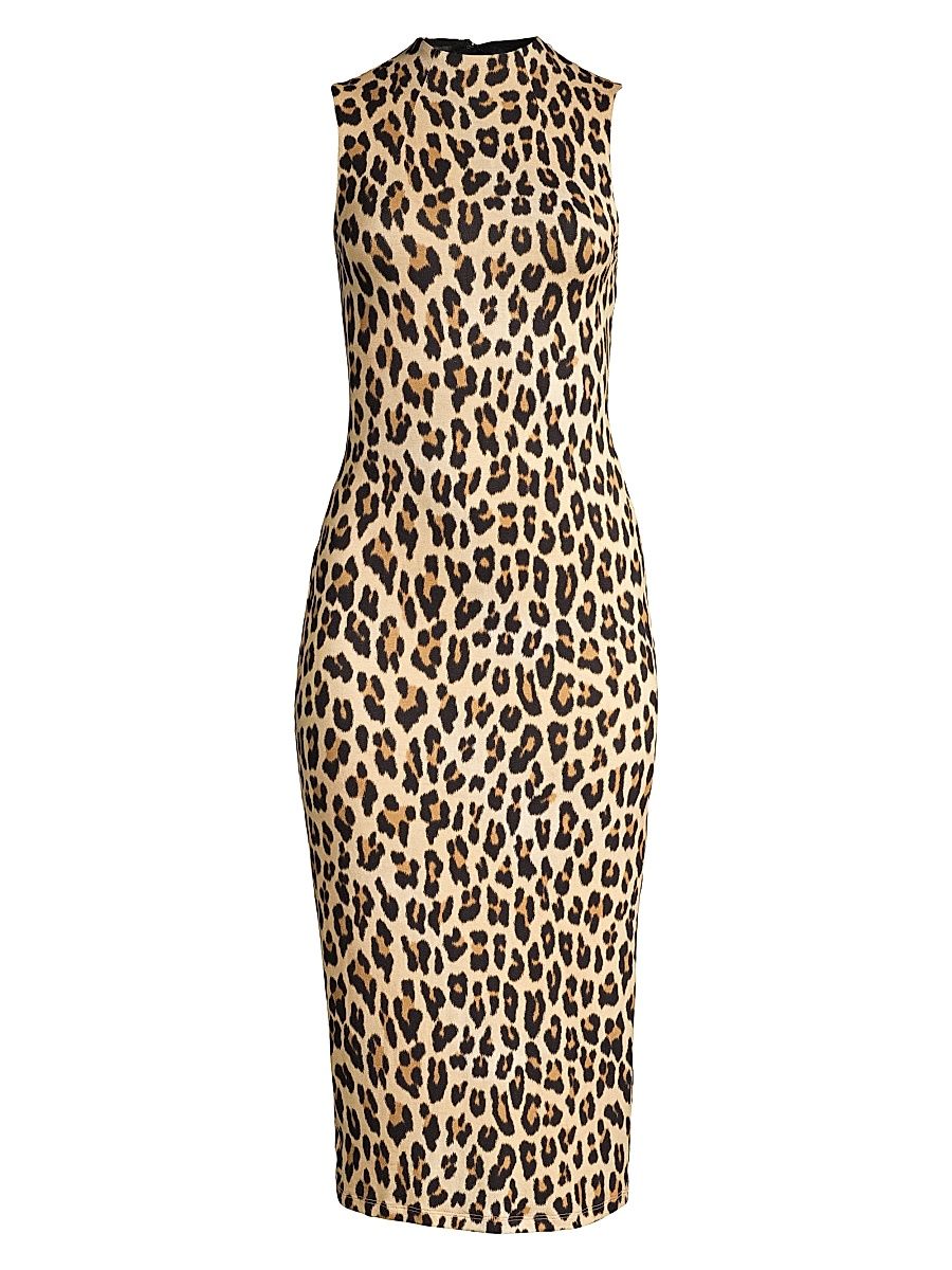 Women's Delora Leopard Sleeveless Bodycon Dress - Textured Leopard - Size 2