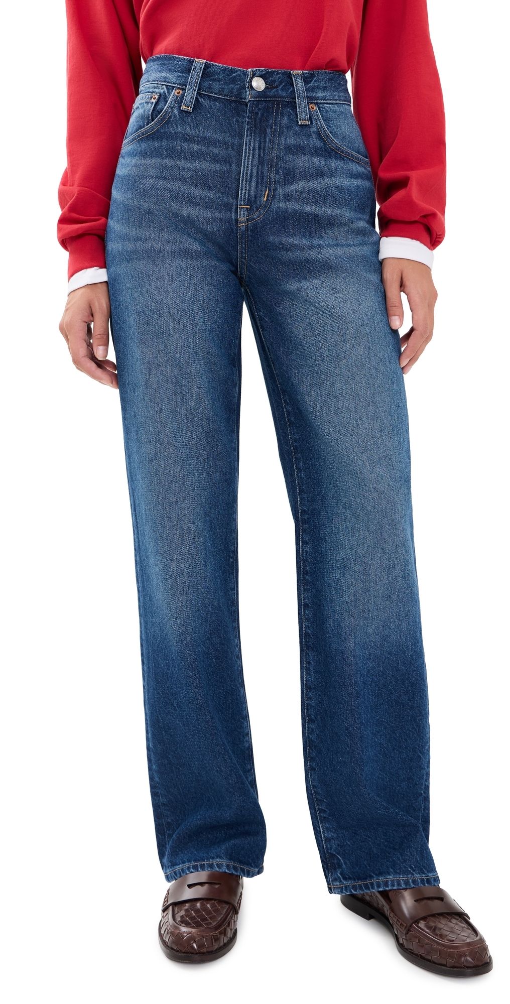 Madewell The Perfect Vintage Wide-Leg Jeans In Airy Denim Bedford Wash 27