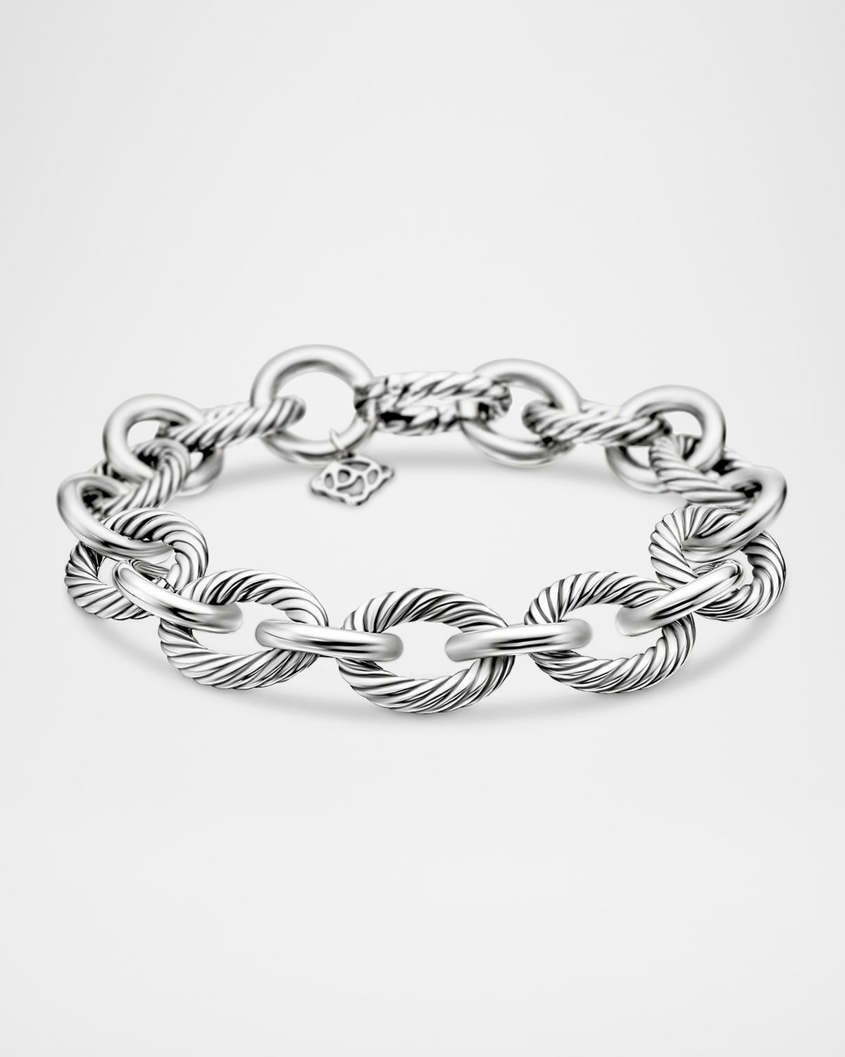 Large Oval Link Bracelet in Silver, 12mm