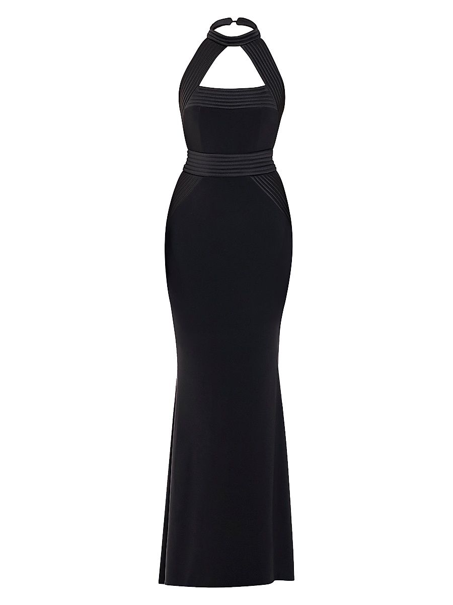 Women's They Return Halterneck Gown - Black - Size 12