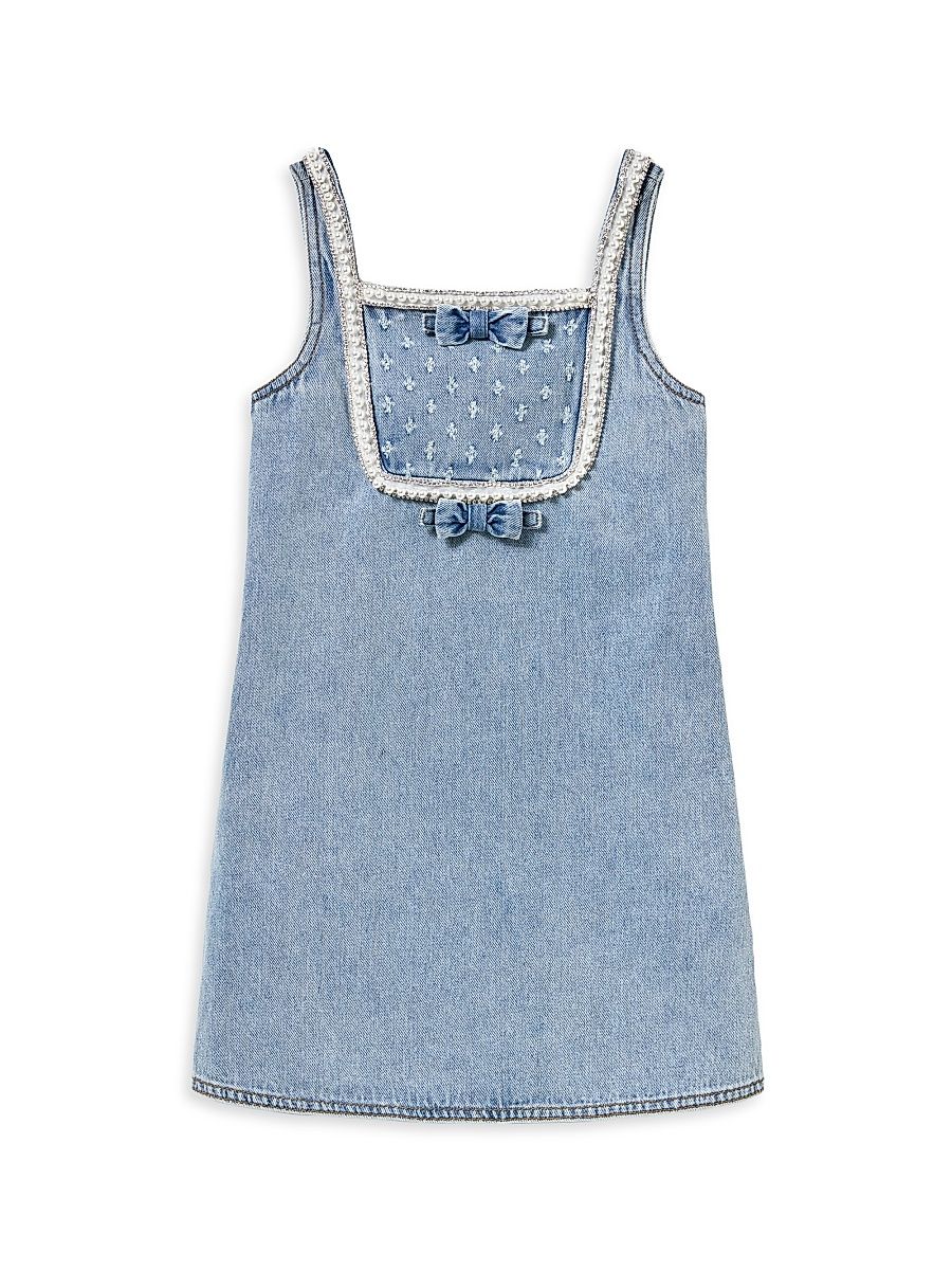 Little Girl's & Girl's Denim Sleeveless Dress - Light Blue - Size 8