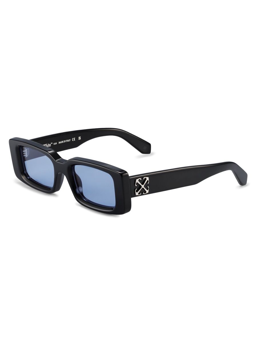 Off-White Men's Arthur 50MM Rectangular Sunglasses - Black Light Blue