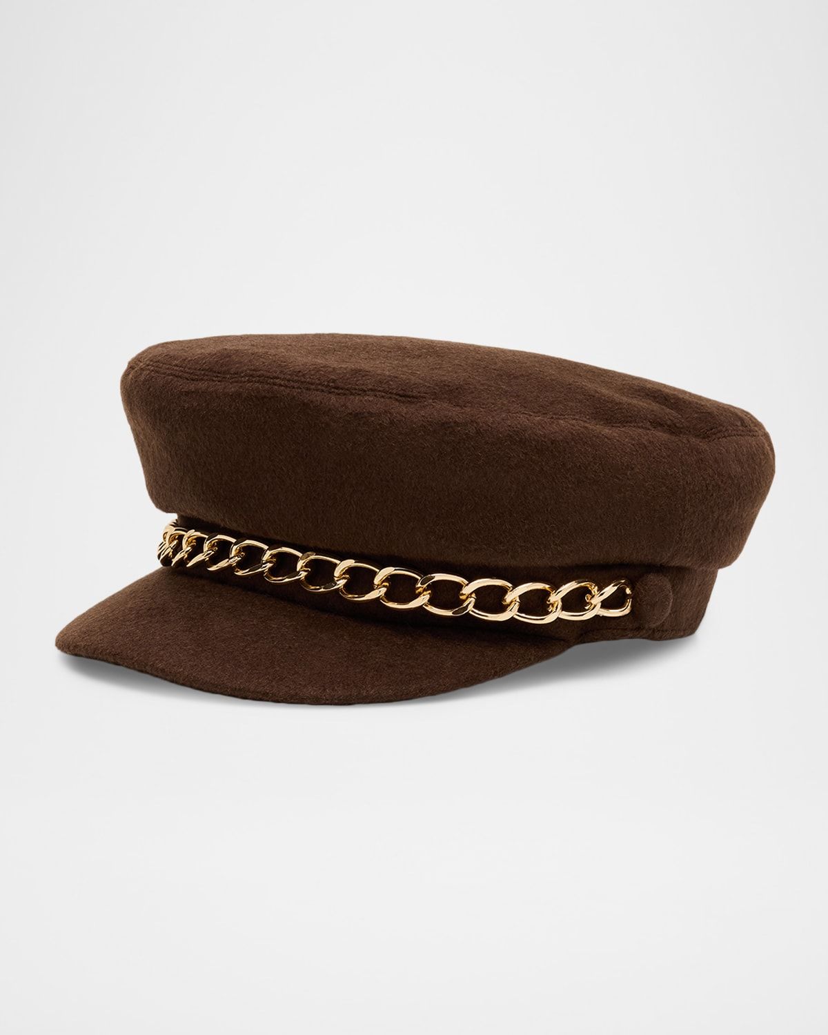 Marina Chain-Embellished Newsboy Cap