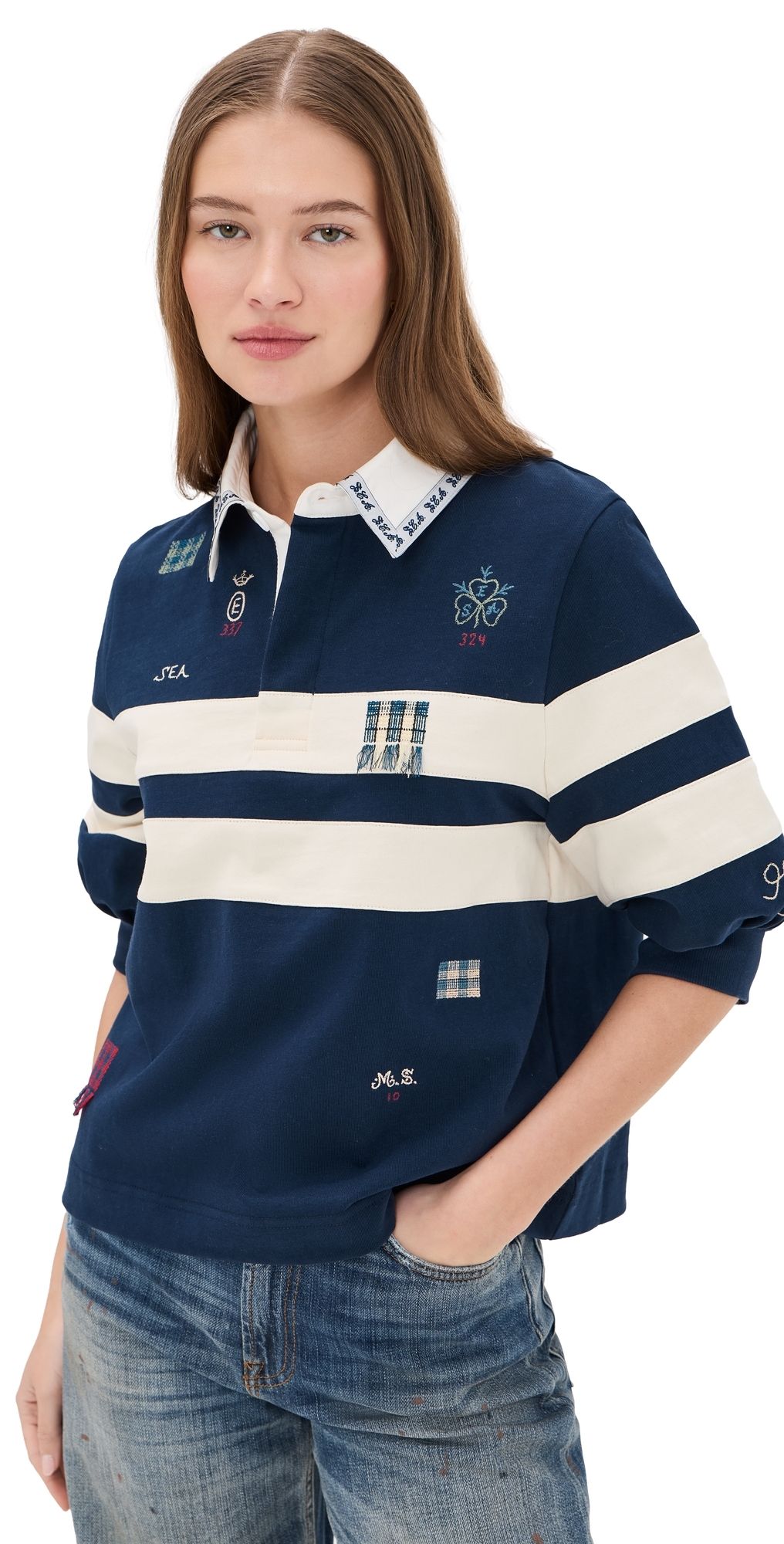 Sea Claira Embroidered Rugby Shirt Multi XL