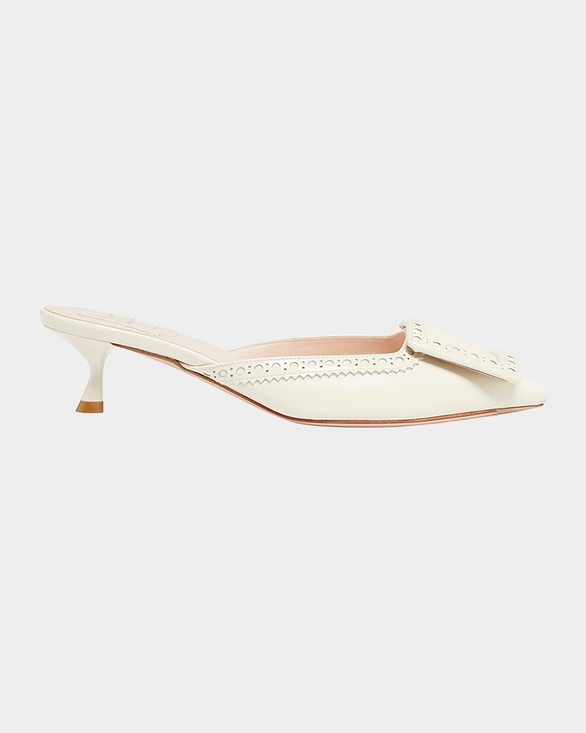 I Love Vivier Perforated Leather Mule Pumps