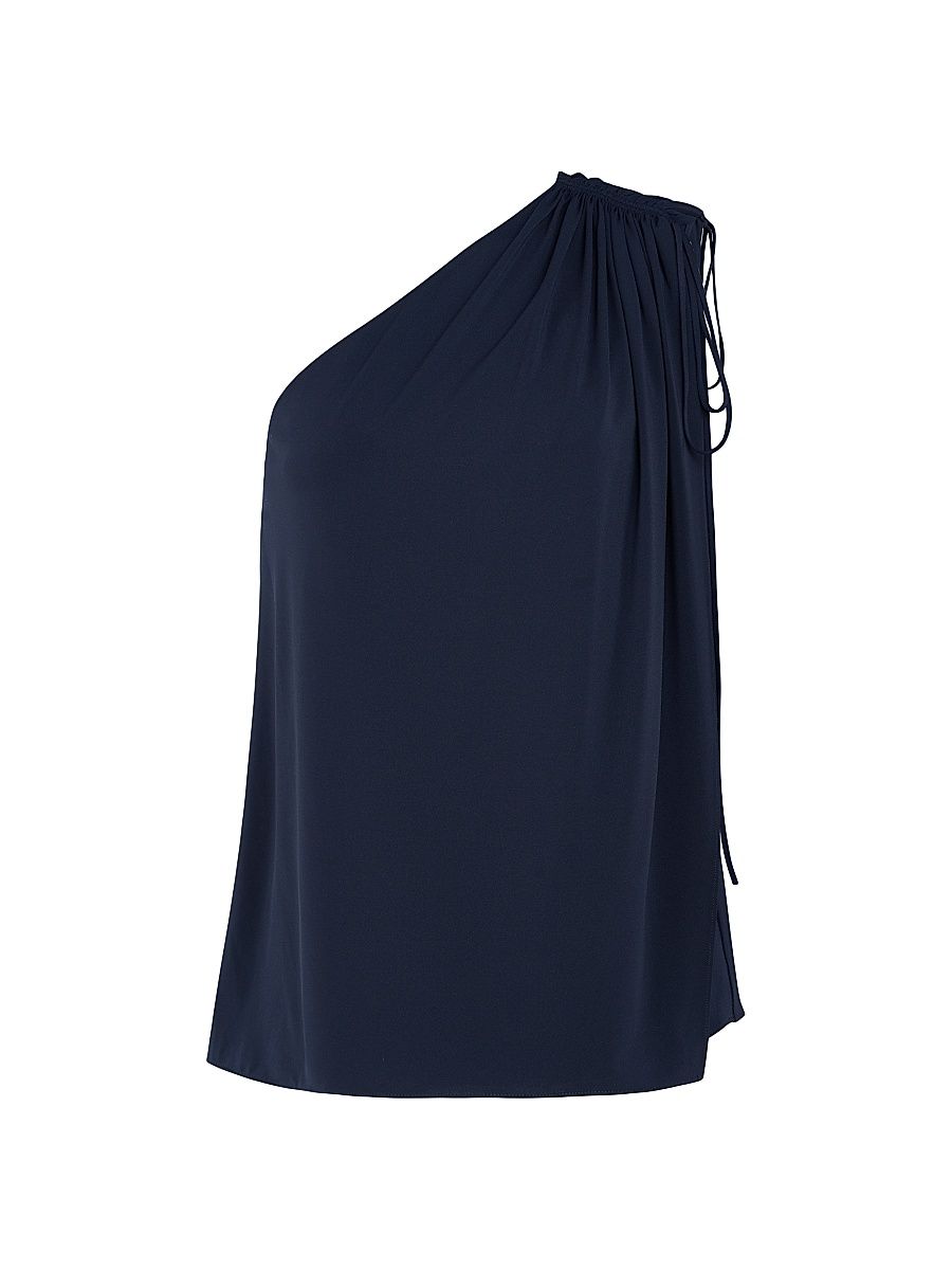 Women's Nathalie Jersey Draped One-Shoulder Top - Midnight - Size Large