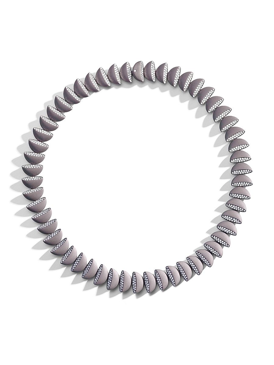 Women's Eclisse Endless Titanium & 6.30 TCW Diamond Necklace - Titanium