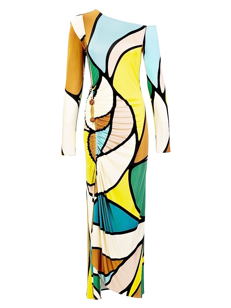 Women's Ilana Absract Jersey Maxi Gown - Abstract Print - Size XL