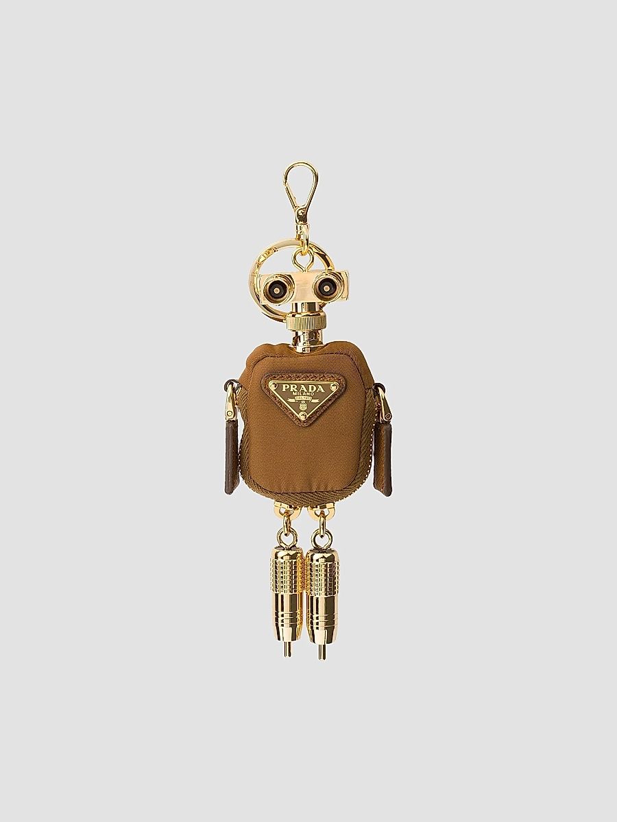 Prada Women's Re-Nylon Robot Bag Charm - Brown