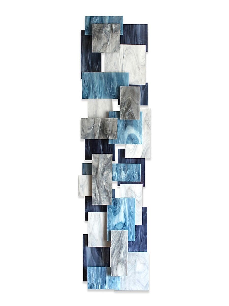 Arctic Glass & Metal Wall Sculpture - Blue